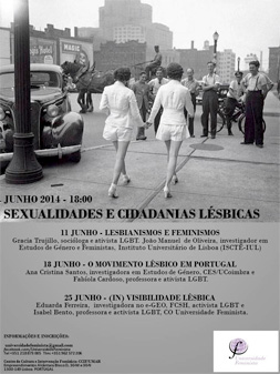 Sexualidades e cidadanias lésbicas (11, 18 e 25 de junho, Lisboa)