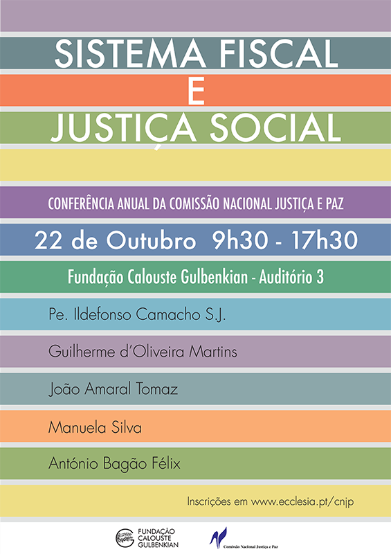 Conferência Anual da CNJP «Sistema Fiscal e Justiça Social» (22 out., Lisboa)