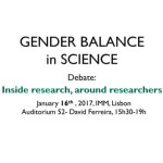 Debate «Gender Balance in Science» (16 jan., Lisboa)