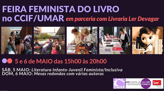 SÁB e DOM, 5 e 6 de MAIO // FEIRA FEMINISTA DO LIVRO no CCIF/UMAR