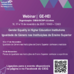 Webinar: GE-HEI – Igualdade de Género nas Instituições de Ensino Superior