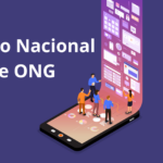 ilustração com várias pessoas a analisar o ecrã de um smartphone, que mostra diversas janelas com informação. regisot nacional de ONG. logótipo CIG.